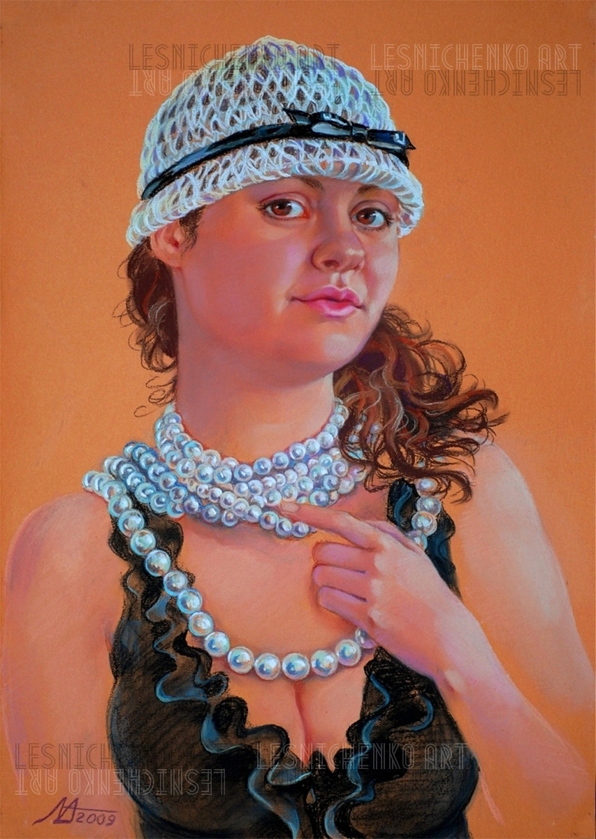 Альона Лесніченко - "Анастасія" 2009 (папір, пастель, 70x50)