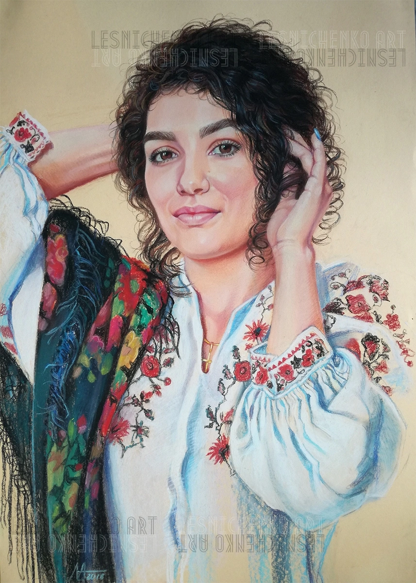 Альона Лесніченко - "Галинка" 2016 (папір, пастель, 70x50)