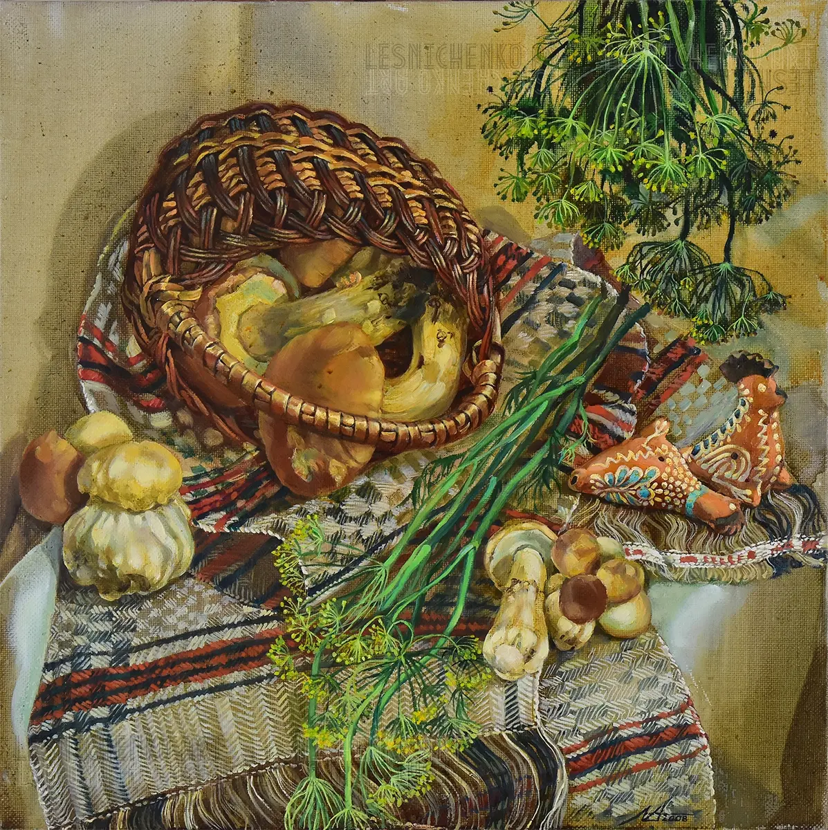 Альона Лесніченко - "Гриби" 2008 (полотно, олія, 50x50)