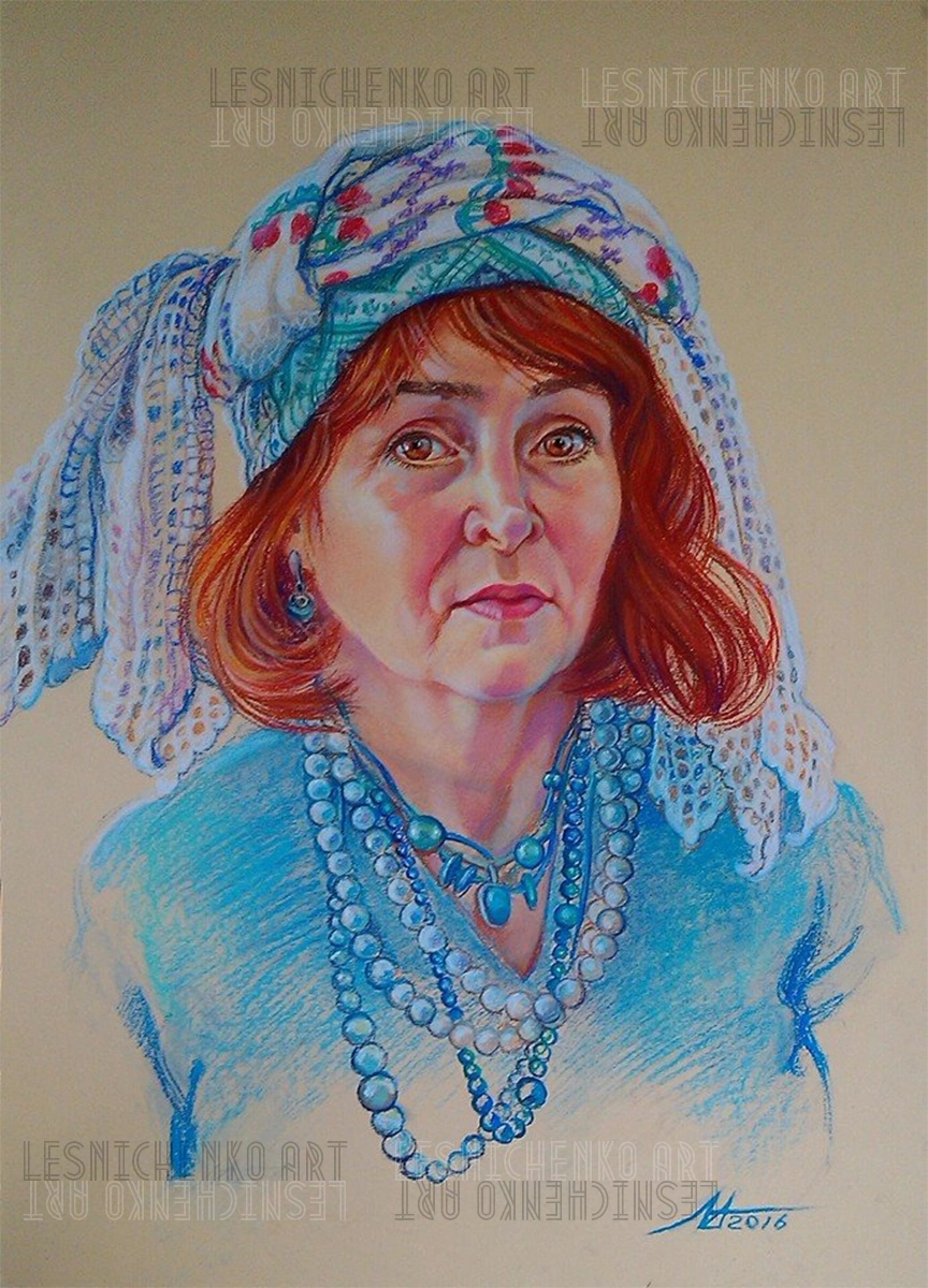 Альона Лесніченко - "Художниця Якорева Н.А" 2016 (папір, пастель, 70x50)